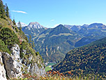 Blick von der Grünsteinhütte zum Hohen Göll und Hohen Brett