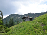 Die Riedereckalm vor dem Lahnerkopf