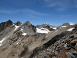 Der Blick zum Lyfihorn, rechts Vertainerspitze und ganz rechts die Große Angelusspitze